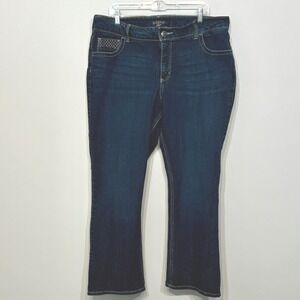 Riders by Lee Bootcut Jeans Female 20W P Dark Wash Rhinestone Embellished